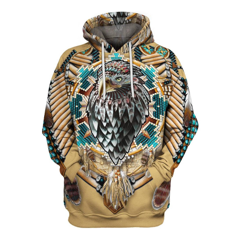 Native American Shaman Eagle All Over Print Hoodie, Native American Hoodie, 3D Native American Hoodie