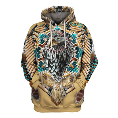 Native American Shaman Eagle All Over Print Hoodie, Native American Hoodie, 3D Native American Hoodie