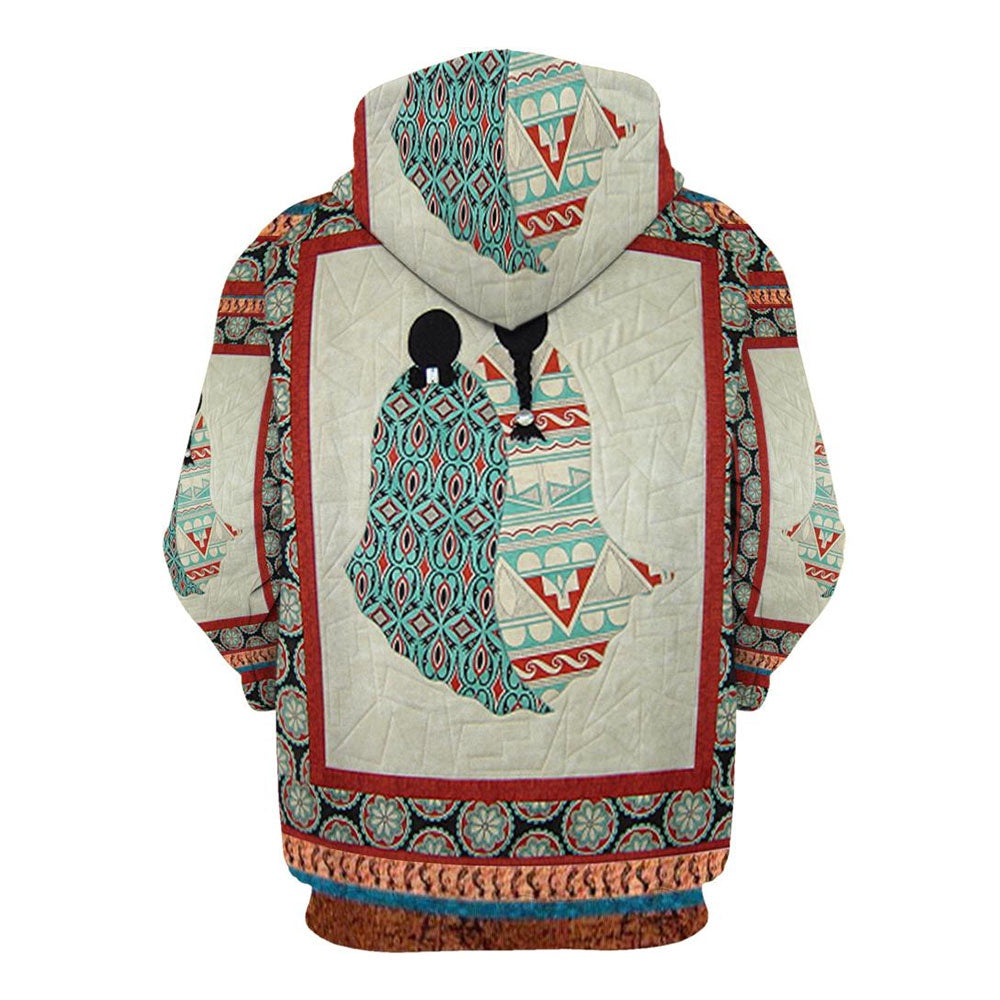 Native American Sister All Over Print Hoodie, Native American Hoodie, 3D Native American Hoodie