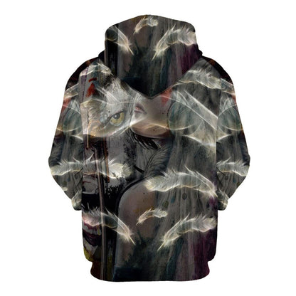 Native American Skull And Eyes All Over Print Hoodie, Native American Hoodie, 3D Native American Hoodie