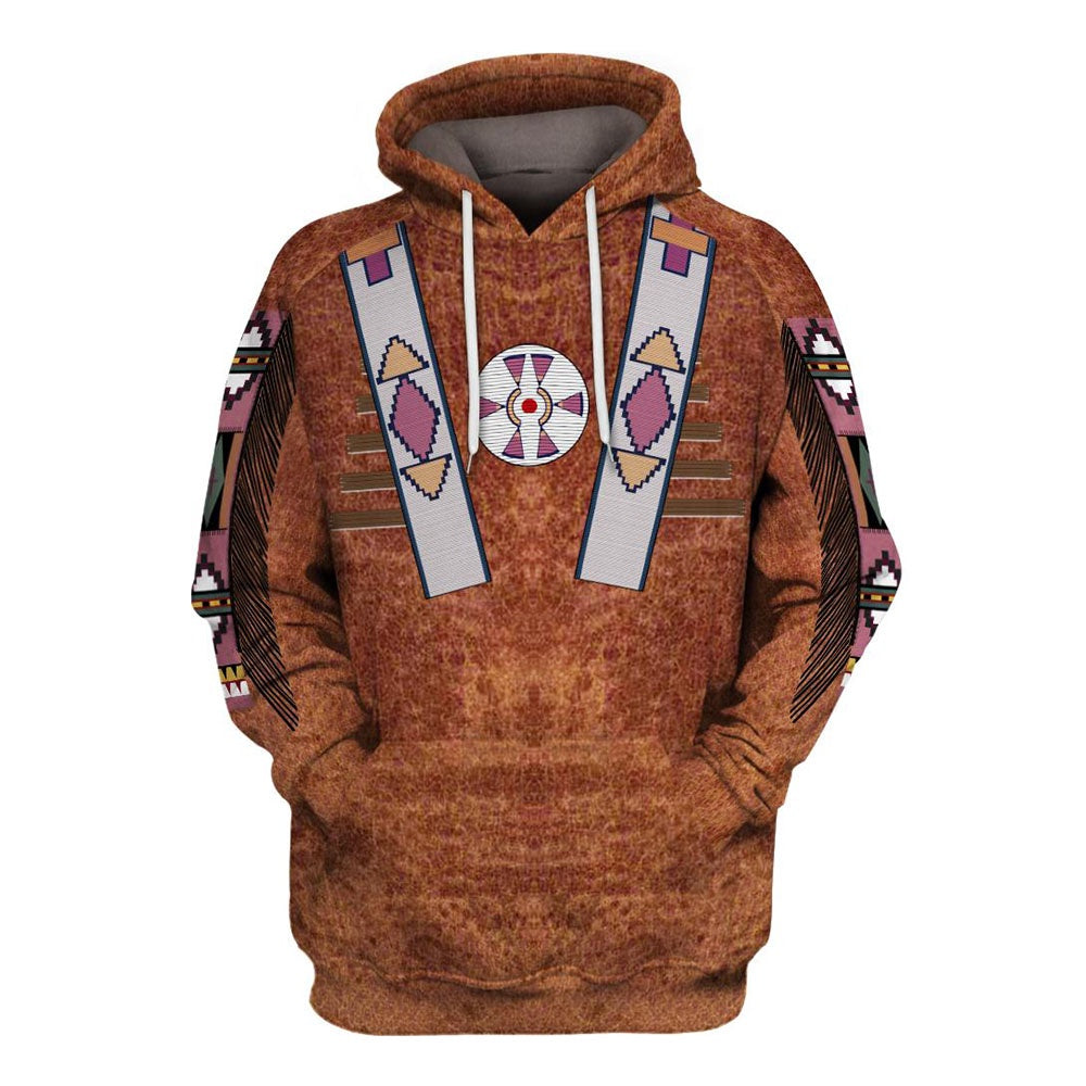 Native American Symbol All Over Print Hoodie, Native American Hoodie, 3D Native American Hoodie