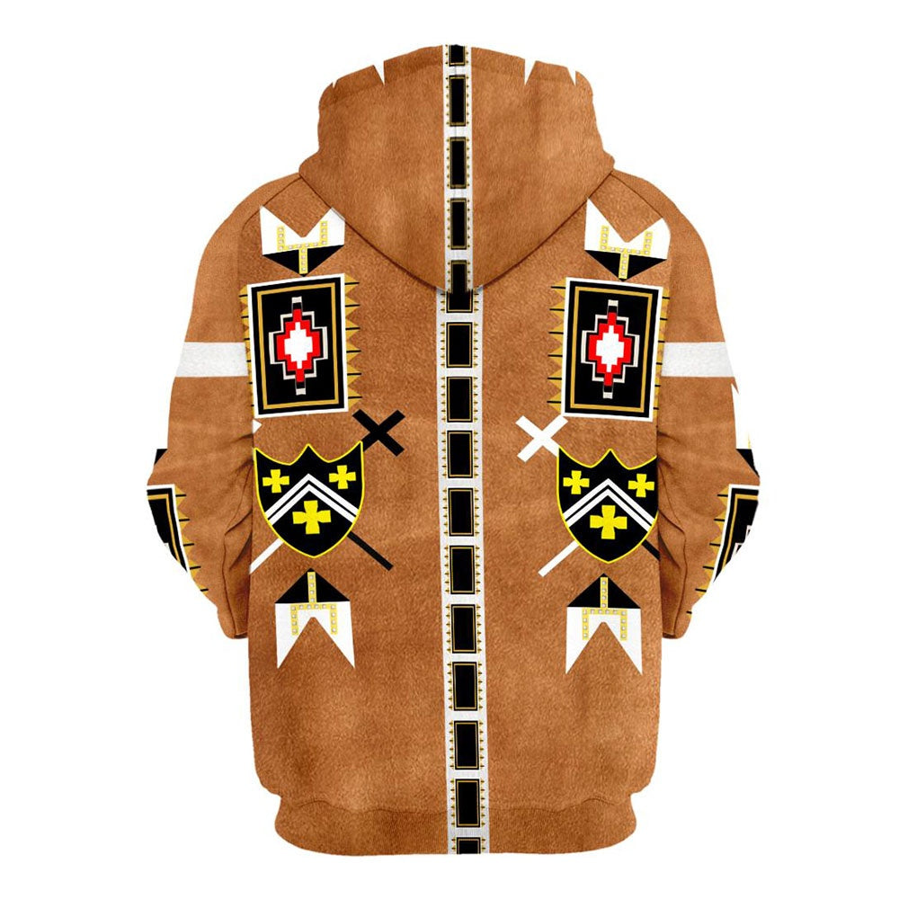 Native American Symmetry Motifs All Over Print Hoodie, Native American Hoodie, 3D Native American Hoodie