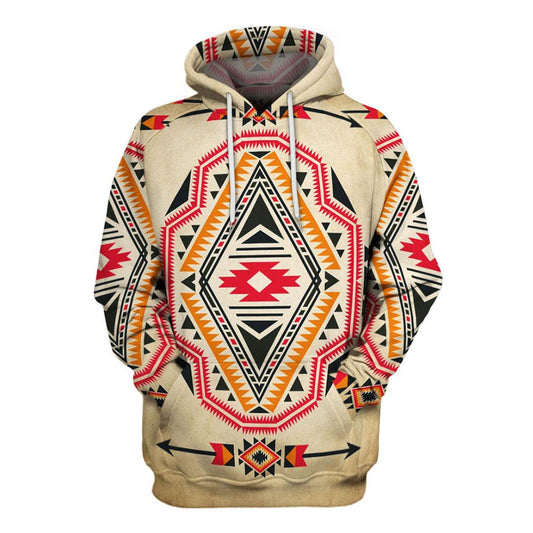 Native American Symmetry Pattern All Over Print Hoodie, Native American Hoodie, 3D Native American Hoodie