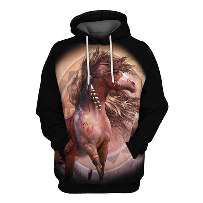Native American The Adventure Of Horse All Over Print Hoodie, Native American Hoodie, 3D Native American Hoodie