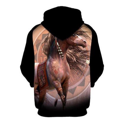 Native American The Adventure Of Horse All Over Print Hoodie, Native American Hoodie, 3D Native American Hoodie