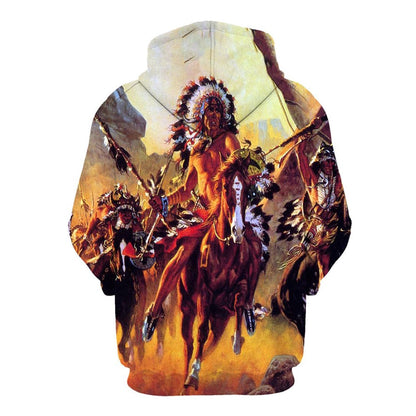 Native American The Fight Of Hero All Over Print Hoodie, Native American Hoodie, 3D Native American Hoodie