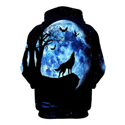 Native American The Wolf And The Bat All Over Print Hoodie, Native American Hoodie, 3D Native American Hoodie