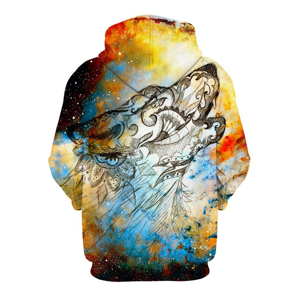 Native American The World Of Wolf All Over Print Hoodie, Native American Hoodie, 3D Native American Hoodie