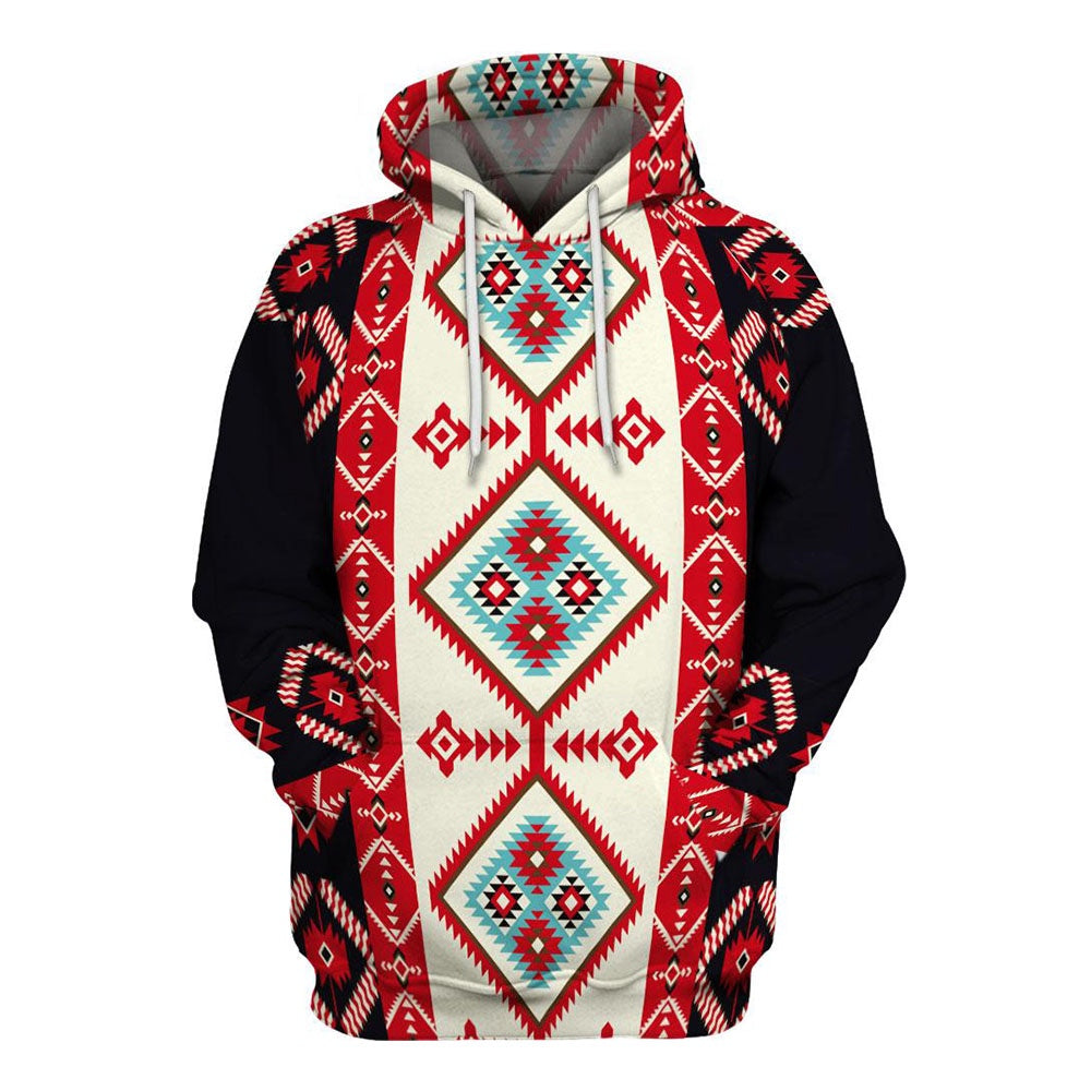 Native American Traditional Pattern All Over Print Hoodie, Native American Hoodie, 3D Native American Hoodie