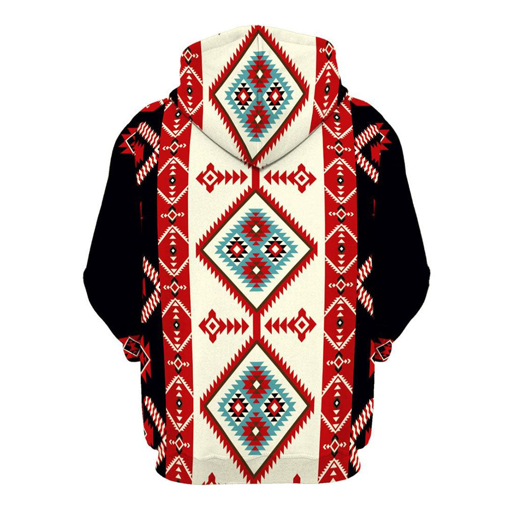 Native American Traditional Pattern All Over Print Hoodie, Native American Hoodie, 3D Native American Hoodie