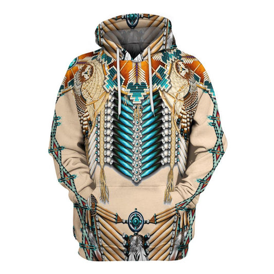Native American Vignette All Over Print Hoodie, Native American Hoodie, 3D Native American Hoodie