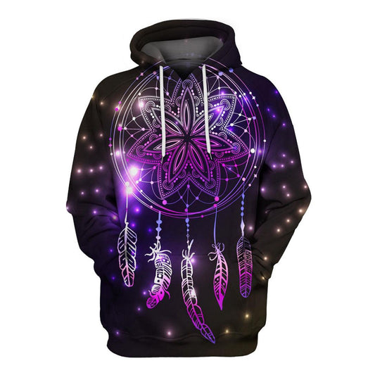 Native American Wind Chimes Galaxy All Over Print Hoodie, Native American Hoodie, 3D Native American Hoodie