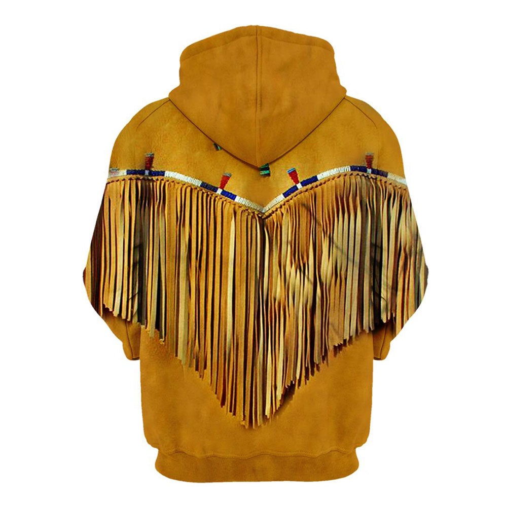 Native American Yellow Pattern All Over Print Hoodie, Native American Hoodie, 3D Native American Hoodie