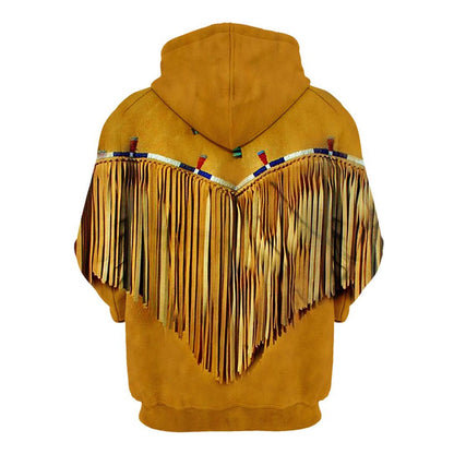 Native American Yellow Pattern All Over Print Hoodie, Native American Hoodie, 3D Native American Hoodie