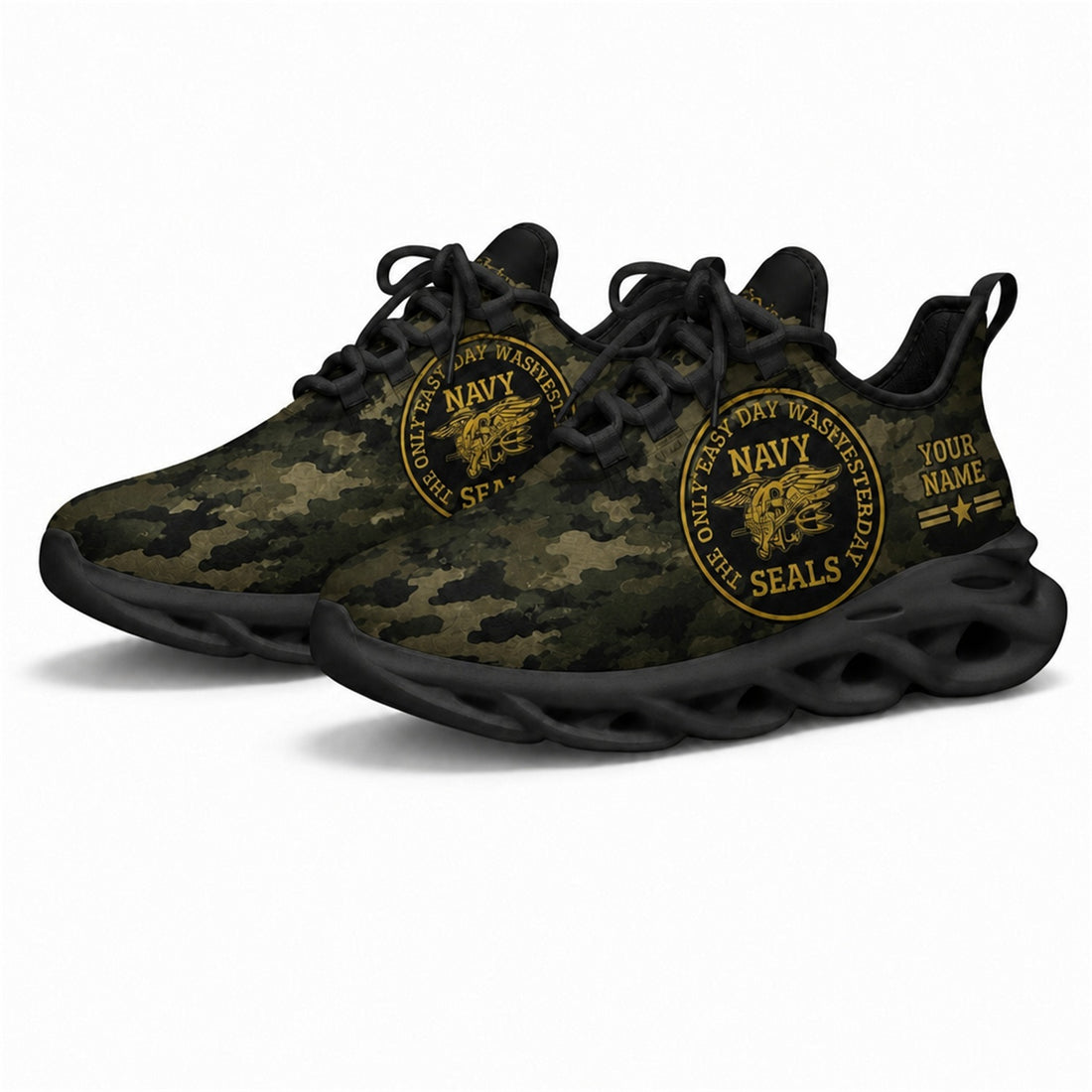Custom Name Navy Seals Veteran Max Soul Shoes, Veteran Sneaker
