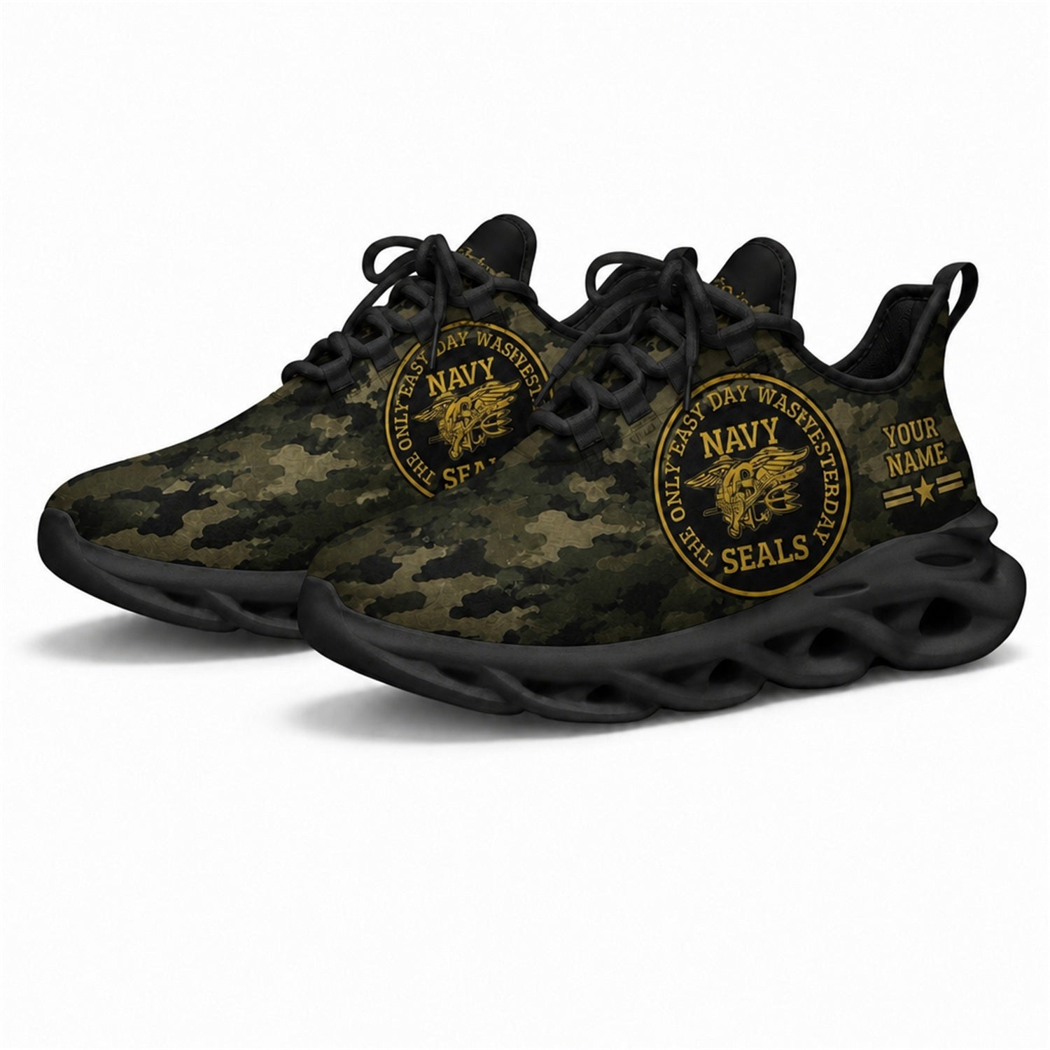Custom Name Navy Seals Veteran Max Soul Shoes, Veteran Sneaker