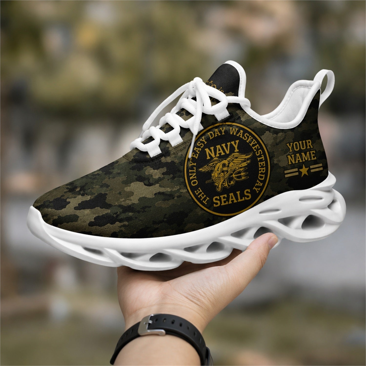 Custom Name Navy Seals Veteran Max Soul Shoes, Veteran Sneaker