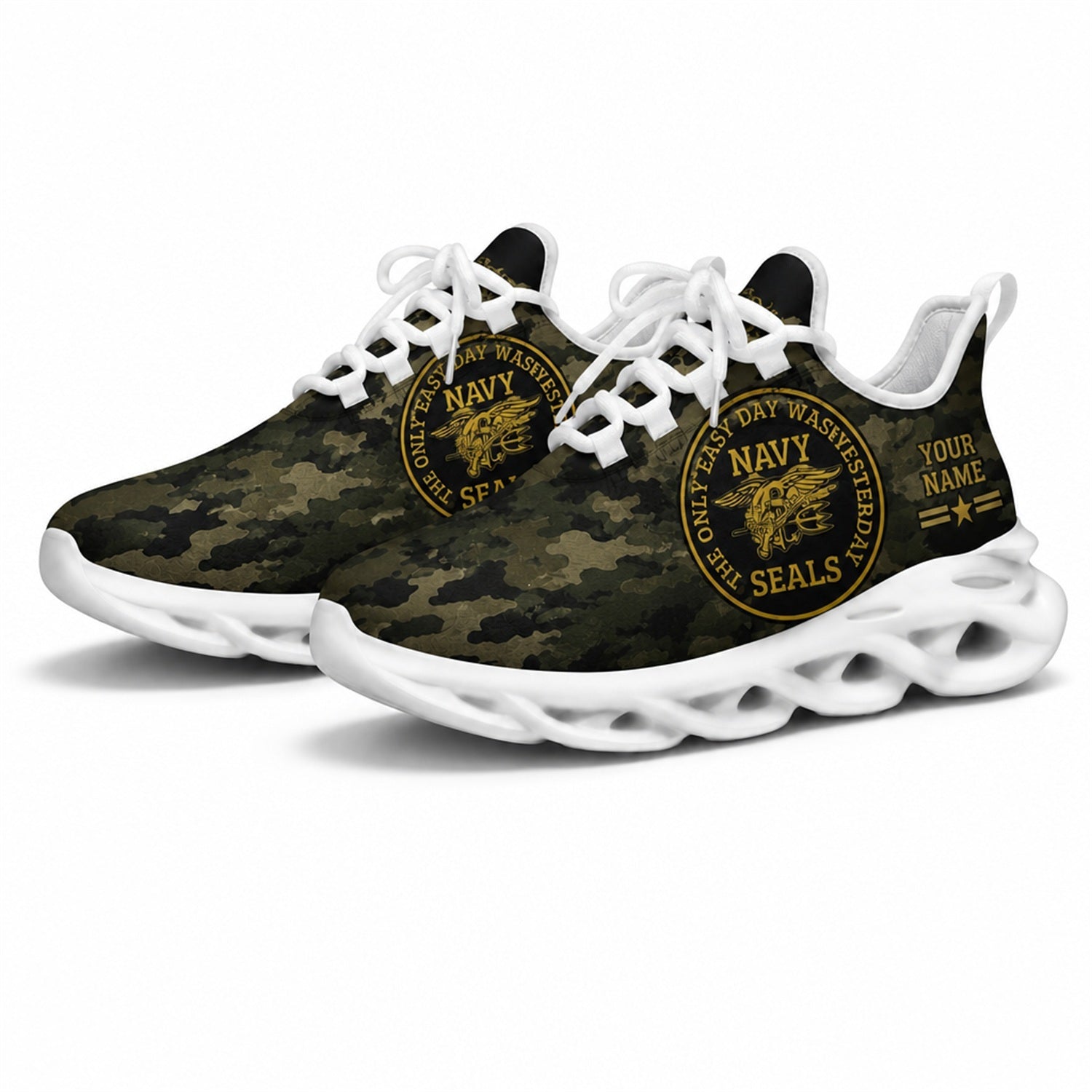 Custom Name Navy Seals Veteran Max Soul Shoes, Veteran Sneaker