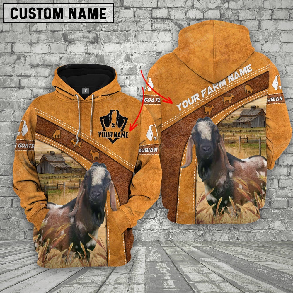 Nubian Goats Custom Name Retro Hoodie, Farmer Hoodie, Custom Farm Shirts, Farmer T Shirt