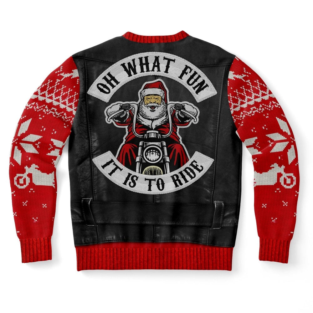 Oh What Fun It Is To Ride Motorcycle Ugly Christmas Sweater, Christmas Ugly Sweater, Sweater Xmas, Ugly Sweater