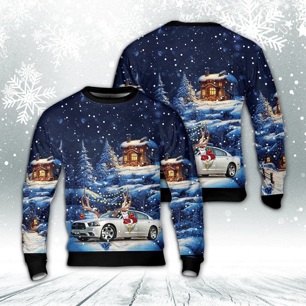Ohio State Highway Patrol Christmas Sweater, Christmas Ugly Sweater, Sweater Xmas, Ugly Sweater