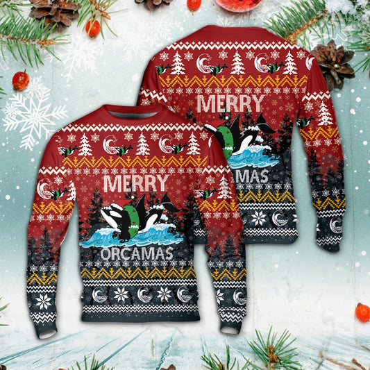 Orca Christmas Sweater, Christmas Ugly Sweater, Sweater Xmas, Ugly Sweater