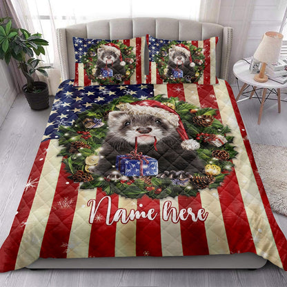Otter Wearingmas Hat Wreaths Bedding Set, Christmas Beddings, Xmas Bedding Sets