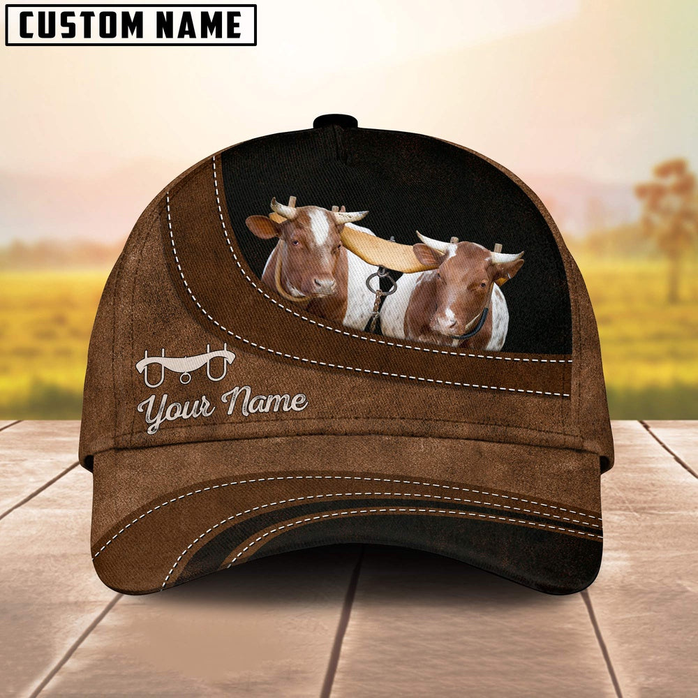 Oxen Cattle Happiness Customized Name Cap, Farmer Cap, Cap For Farmers, Best Farm Hat, Farm Use Hat
