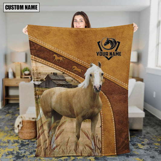 Palomino Horse Custom Name Blanket Collection, Farm Blanket, Farm Animal Blanket