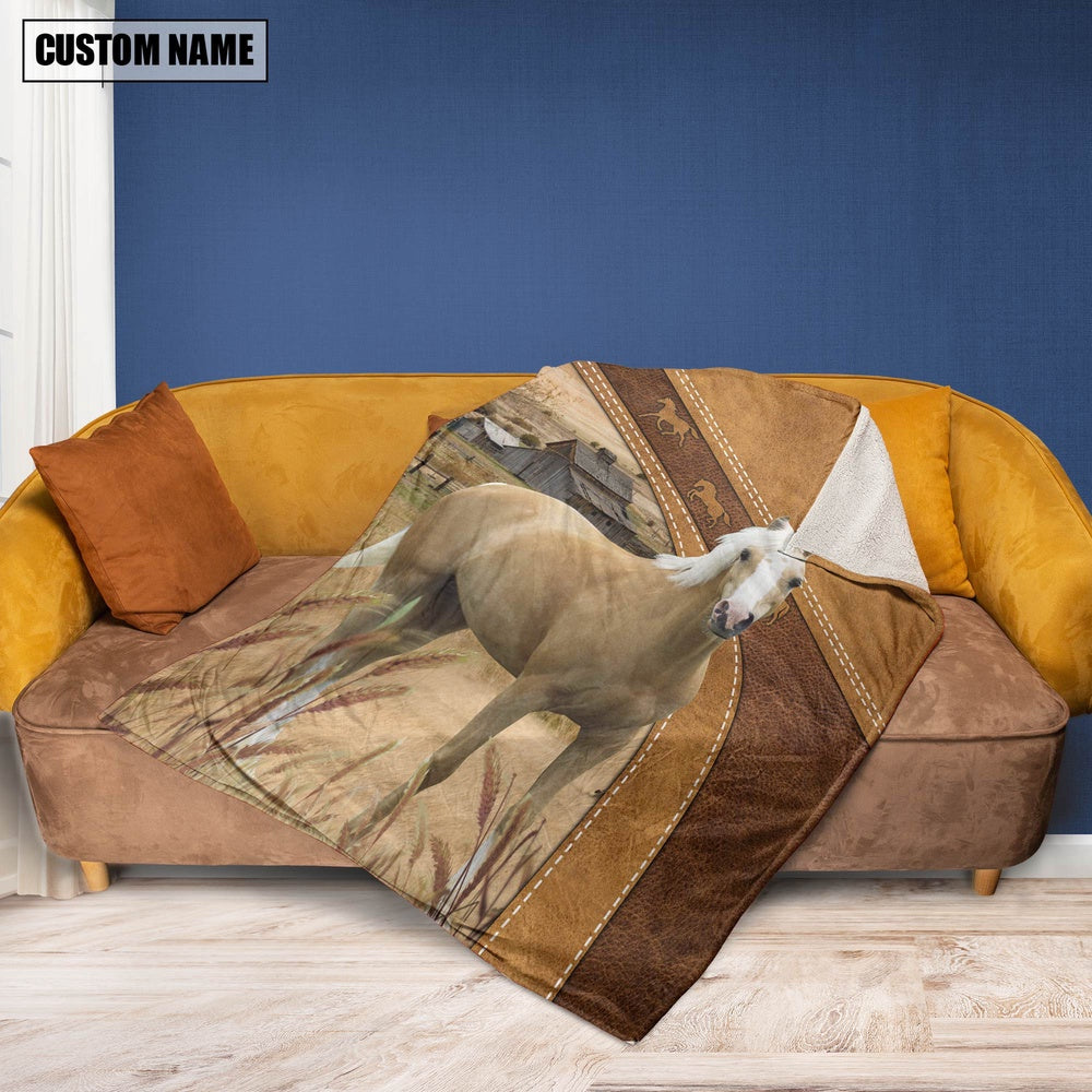 Palomino Horse Custom Name Blanket Collection, Farm Blanket, Farm Animal Blanket