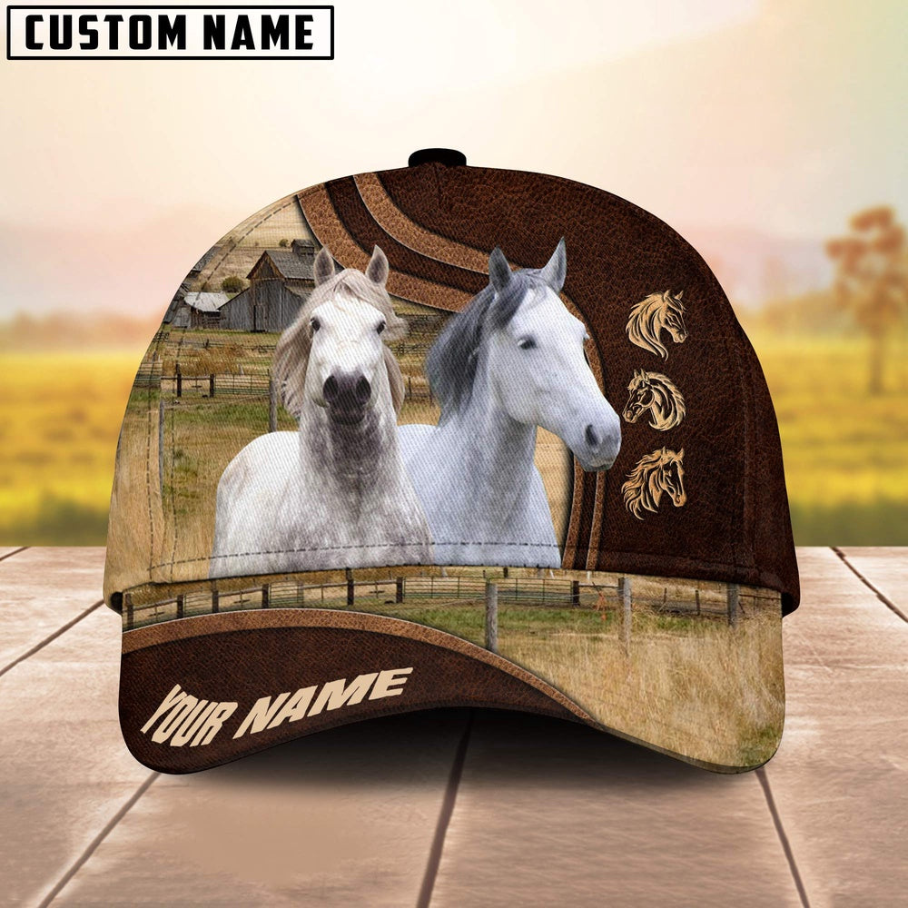 Percheron Horses Dark Brown Pattern Customized Name Cap, Farmer Cap, Cap For Farmers, Best Farm Hat, Farm Use Hat