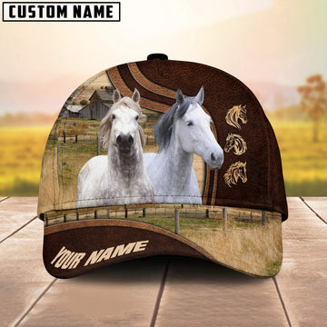 Percheron Horses Dark Brown Pattern Customized Name Cap, Farmer Cap, Cap For Farmers, Best Farm Hat, Farm Use Hat