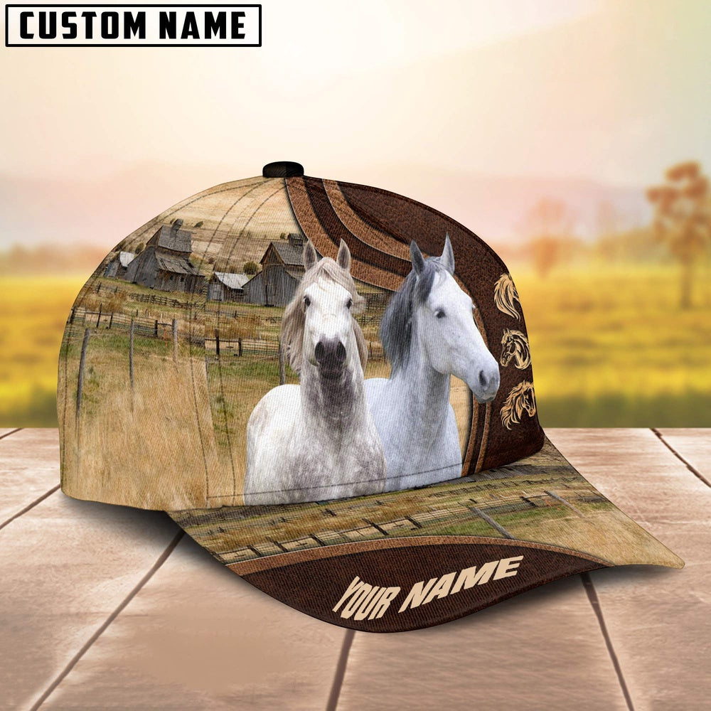 Percheron Horses Dark Brown Pattern Customized Name Cap, Farmer Cap, Cap For Farmers, Best Farm Hat, Farm Use Hat