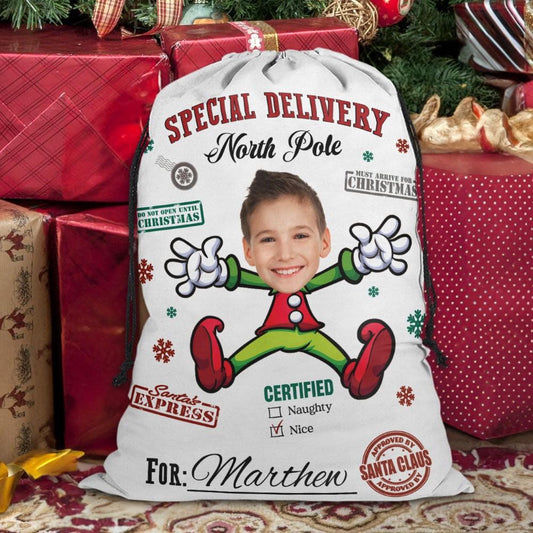 Personalised Christmas Sack, Personalized Photo Christmas Santa Sack From North Pole For Kids, Christmas Santa Sacks, Christmas Bag, Christmas Gift
