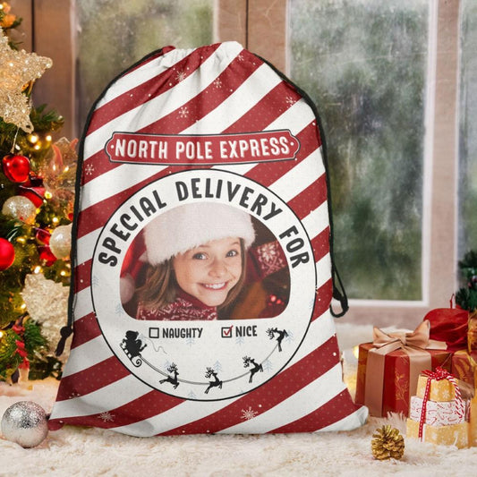 Personalised Christmas Sack, Personalized Photo Red Santa Sack Christmas Gifts For Kid, Christmas Santa Sacks, Christmas Bag, Christmas Gift