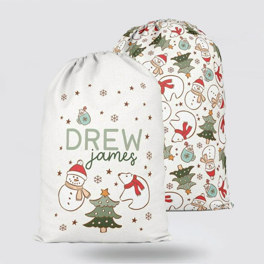 Personalised Christmas Sack, Santa Sacks Beary & Bright, Christmas Bag