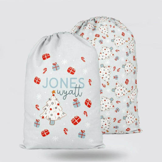 Personalised Christmas Sack, Santa Sacks Very Merry Blue, Christmas Bag