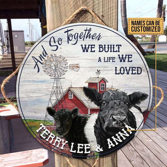 Personalized BELTED GALLOWAY And so together we built a life we loved Wooden Sign, Farm Wood Sign, Farm House Wood Signs