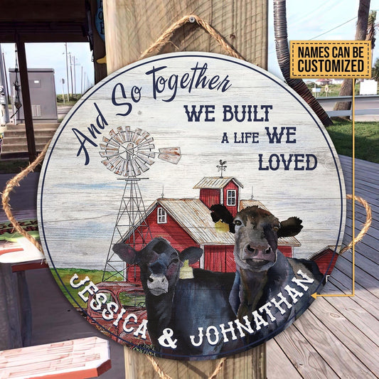 Personalized Black Angus And so together we built a life we loved Wooden Sign, Farm Wood Sign, Farm House Wood Signs