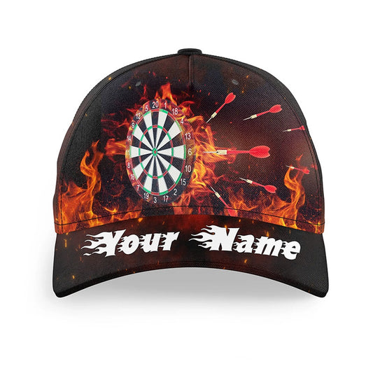 Personalized Darts Hat Custom Fire Flame Dartboard Darts Cap For Dart Teams, Darts Team Cap Hats