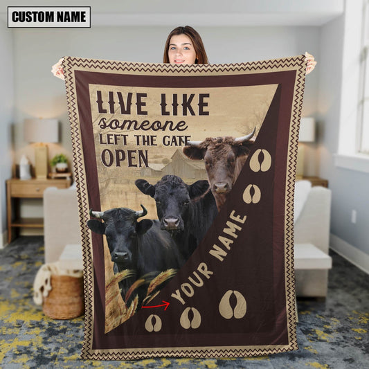 Personalized Dexter Live Like Someone Left The Gate Open Blanket, Farm Blanket, Farm Animal Blanket