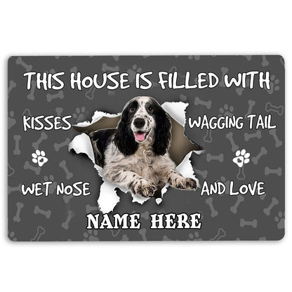 Personalized English Cocker Spaniel Welcome Doormat, English Cocker Spaniel dog lover grey Welcome, Pets Home Decor Door Mat