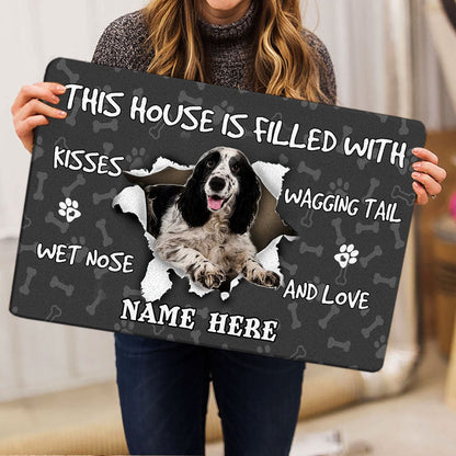 Personalized English Cocker Spaniel Welcome Doormat, English Cocker Spaniel dog lover grey Welcome, Pets Home Decor Door Mat