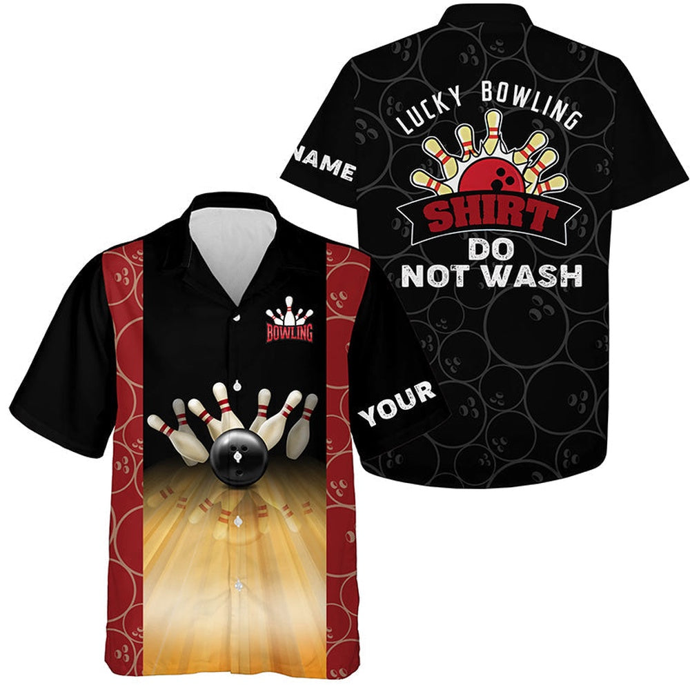 Personalized Funny Vintage Bowling Hawaiian Shirt For Men, Custom Lucky Bowling Shirt Do Not Wash, Bowling Team Hawaiian