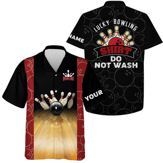 Personalized Funny Vintage Bowling Hawaiian Shirt For Men, Custom Lucky Bowling Shirt Do Not Wash, Bowling Team Hawaiian