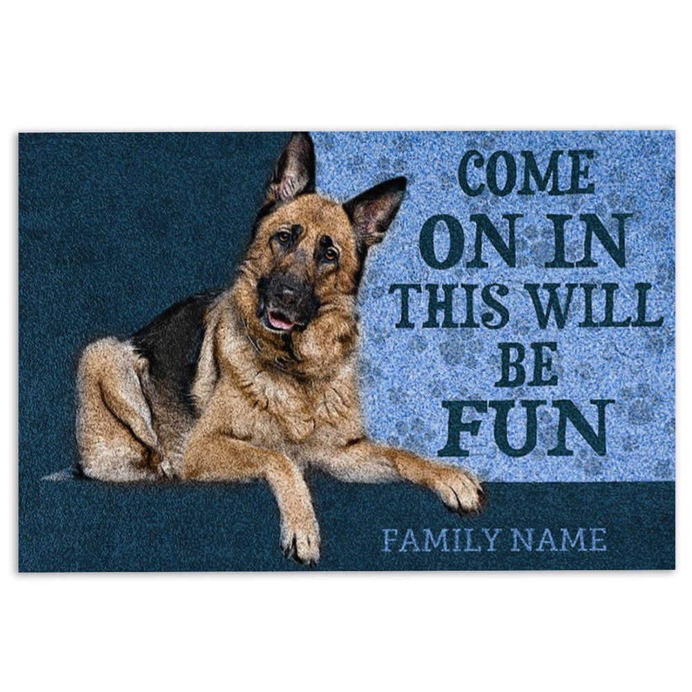 Personalized German Shepherd Welcome Doormat, German Shepherd Come On In This Welcome Doormat, Custom Name Pets Home Decor Door Mat