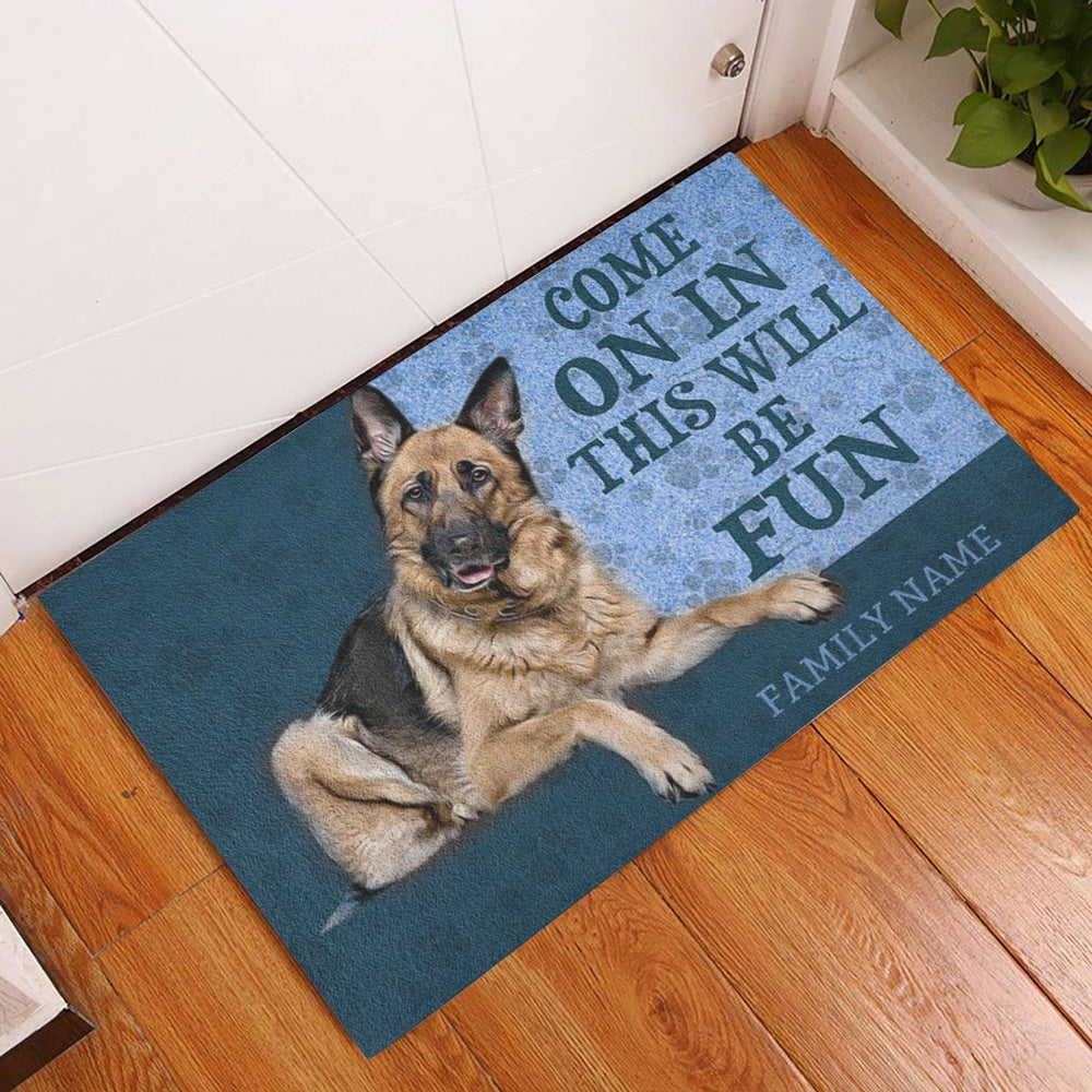 Personalized German Shepherd Welcome Doormat, German Shepherd Come On In This Welcome Doormat, Custom Name Pets Home Decor Door Mat