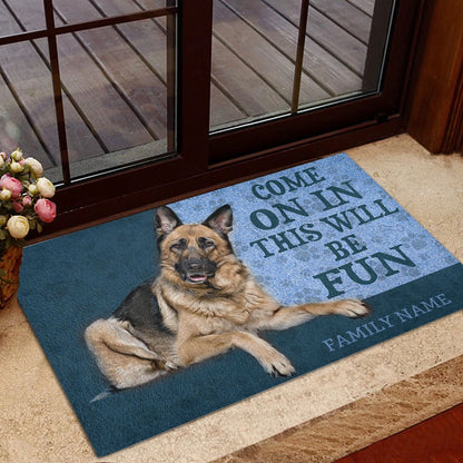 Personalized German Shepherd Welcome Doormat, German Shepherd Come On In This Welcome Doormat, Custom Name Pets Home Decor Door Mat