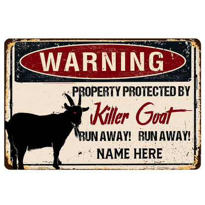 Personalized Goat Welcome Doormat, warning goat farm animal halloween Welcome Doormat, Custom Name Pets Home Decor Door Mat
