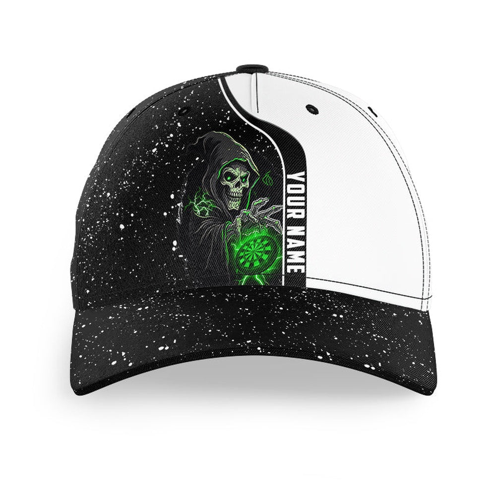Personalized Green Death Skeleton Dart Hats Custom 3D Printed Baseball Dart Caps, Darts Team Cap Hats